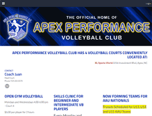 Tablet Screenshot of apexperformancevolleyballclub.com